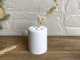 Molde silicona florero con tapa y agujeros 